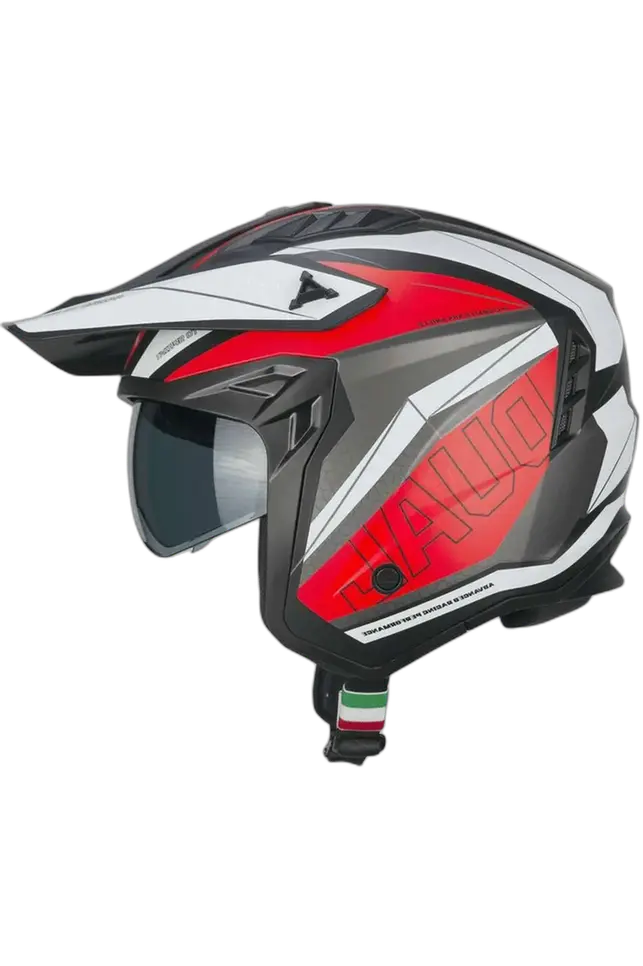CGM 155G RUSH DUAL CASCO DI MTO JET NERO ROSSO OPACO