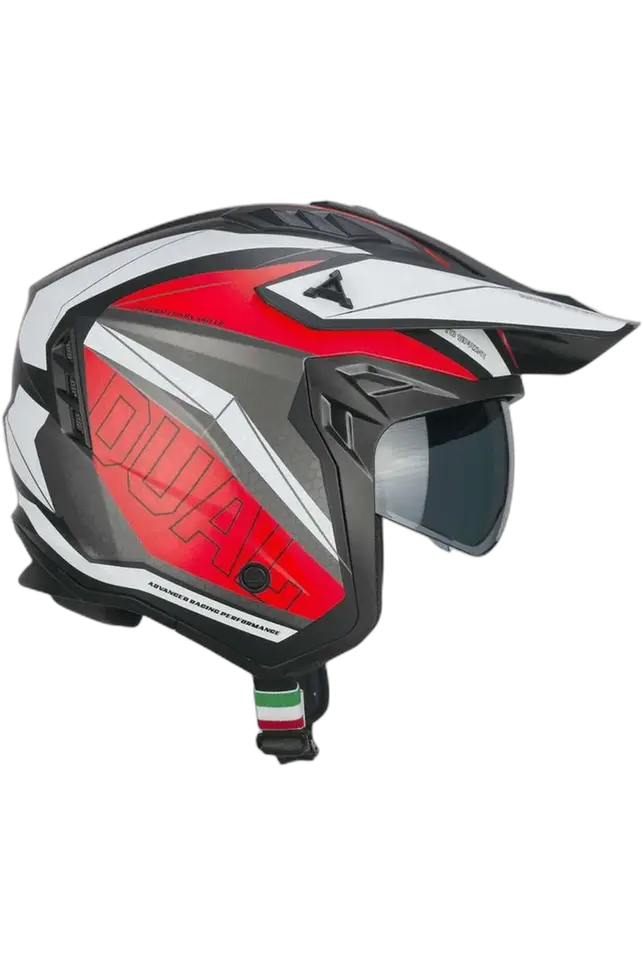 CGM 155G RUSH DUAL CASCO DI MTO JET NERO ROSSO OPACO