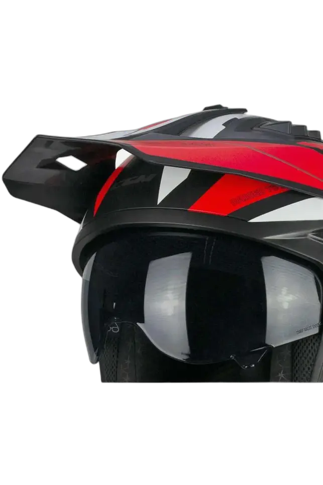 CGM 155G RUSH DUAL CASCO DI MTO JET NERO ROSSO OPACO