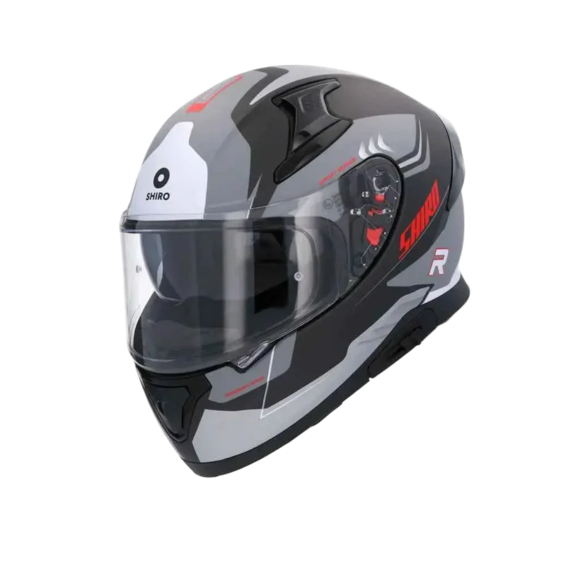 SHIRO KATANA CICLO INTEGRALI CASCHI DI MOTO OPACO NERO GRIGIO BIANCO
