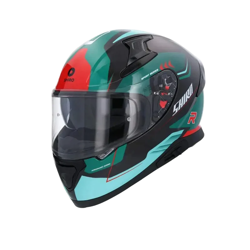 SHIRO KATANA ORBE CICLO INTEGRALE CASCHI DI MOTO VERDE ROSSO