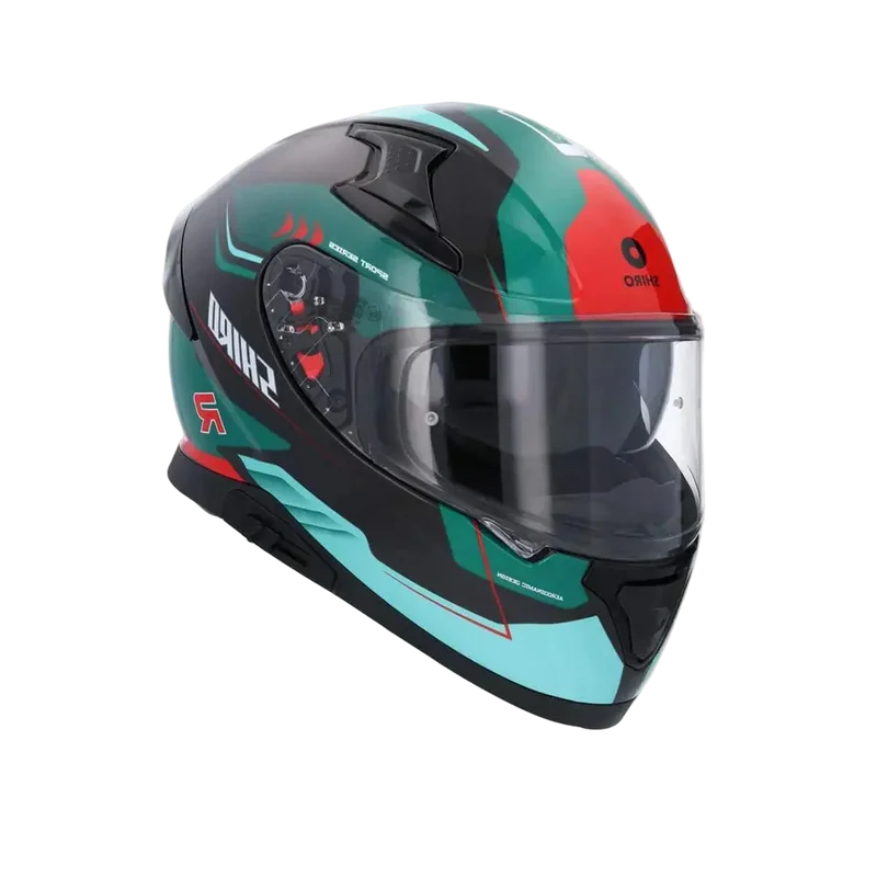 SHIRO KATANA ORBE CICLO INTEGRALE CASCHI DI MOTO VERDE ROSSO