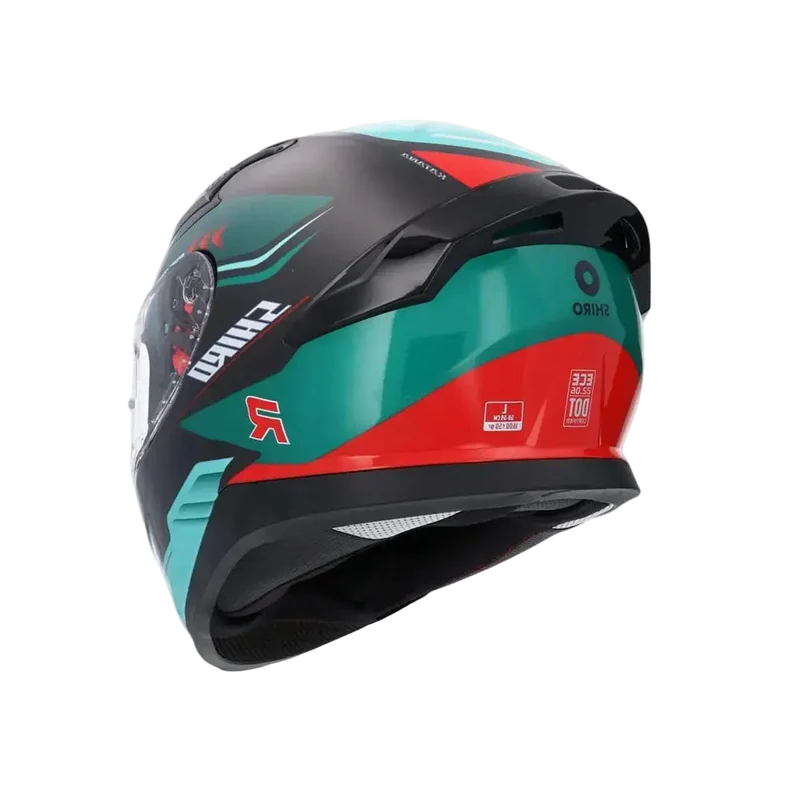 SHIRO KATANA ORBE CICLO INTEGRALE CASCHI DI MOTO VERDE ROSSO