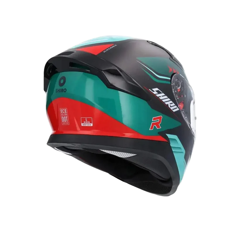 SHIRO KATANA ORBE CICLO INTEGRALE CASCHI DI MOTO VERDE ROSSO