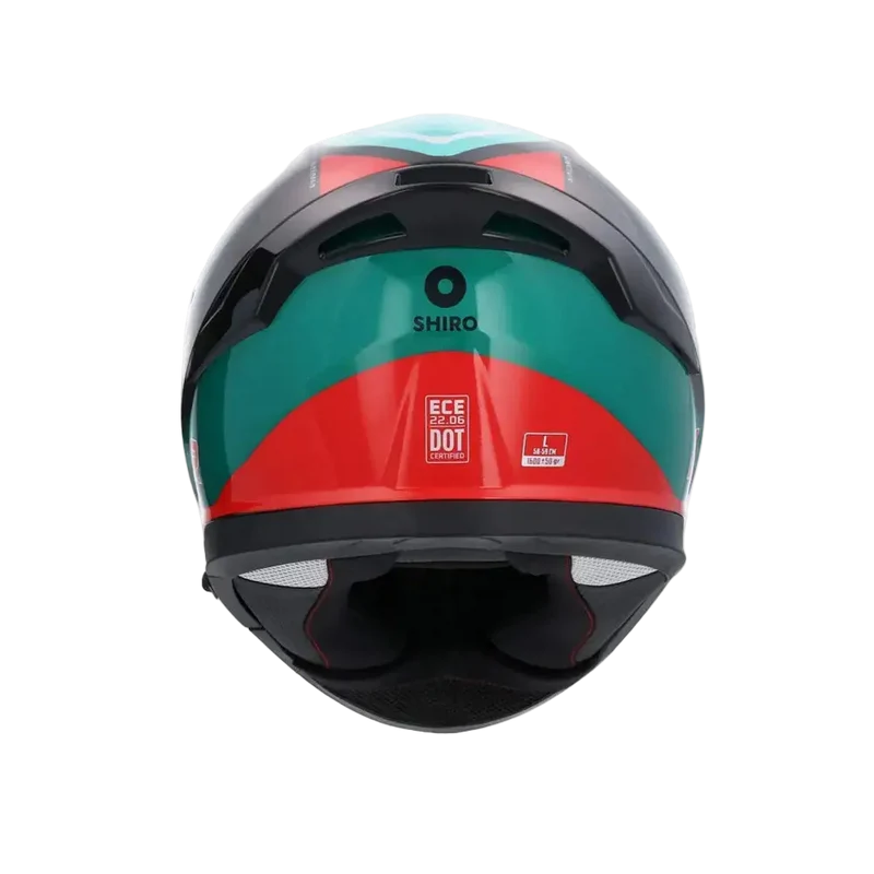 SHIRO KATANA ORBE CICLO INTEGRALE CASCHI DI MOTO VERDE ROSSO