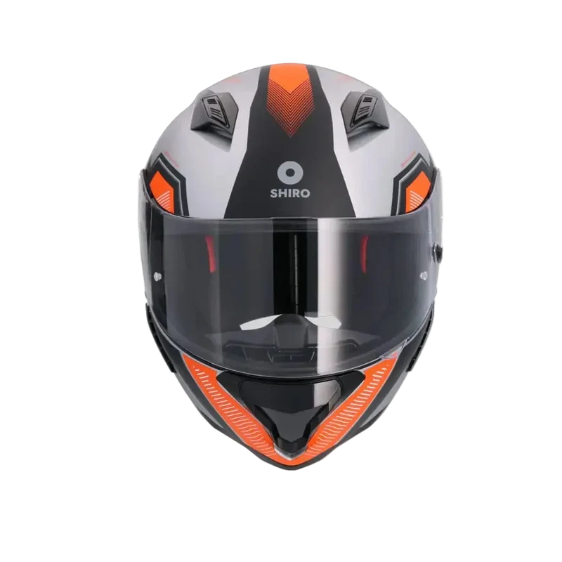 SHIRO HUNTER SH-890 INTEGRALE CASCHI DI MOTO OPACO NERO ARANCIA