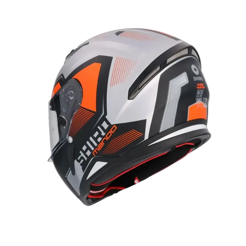 SHIRO HUNTER SH-890 INTEGRALE CASCHI DI MOTO OPACO NERO ARANCIA