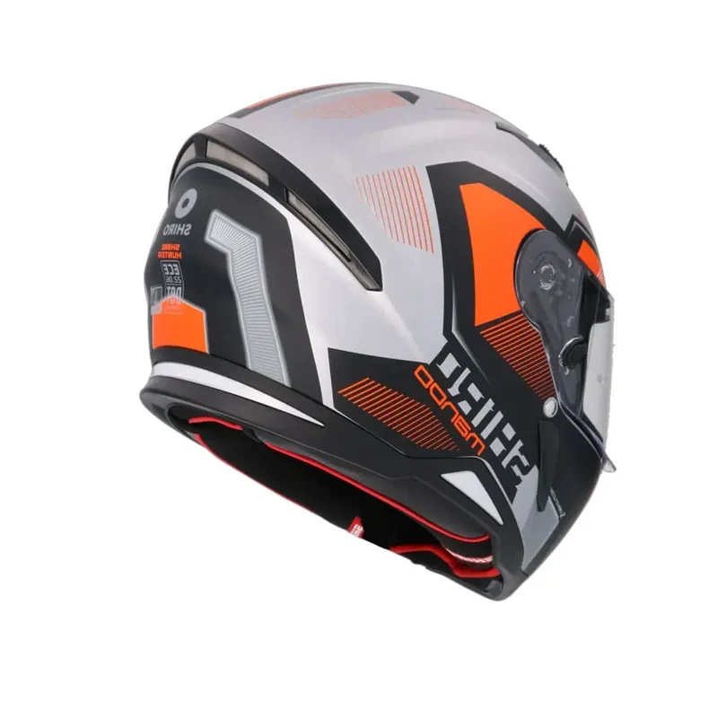SHIRO HUNTER SH-890 INTEGRALE CASCHI DI MOTO OPACO NERO ARANCIA