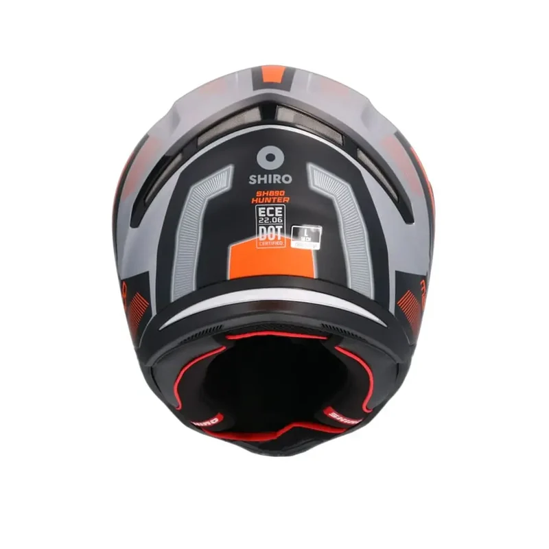 SHIRO HUNTER SH-890 INTEGRALE CASCHI DI MOTO OPACO NERO ARANCIA