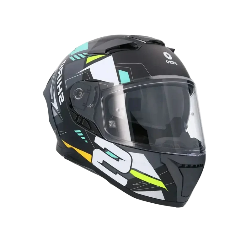 SHIRO ALPHA UPGRADE CASCHI DI MOTO NERO BIANCO VERDE