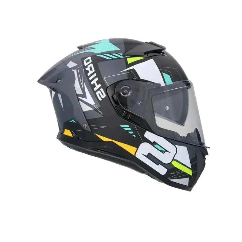 SHIRO ALPHA UPGRADE CASCHI DI MOTO NERO BIANCO VERDE