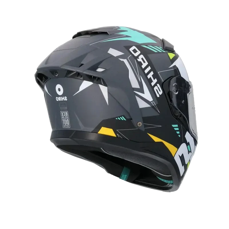 SHIRO ALPHA UPGRADE CASCHI DI MOTO NERO BIANCO VERDE