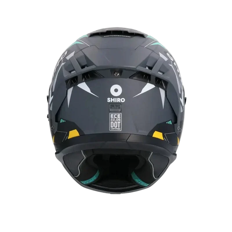 SHIRO ALPHA UPGRADE CASCHI DI MOTO NERO BIANCO VERDE