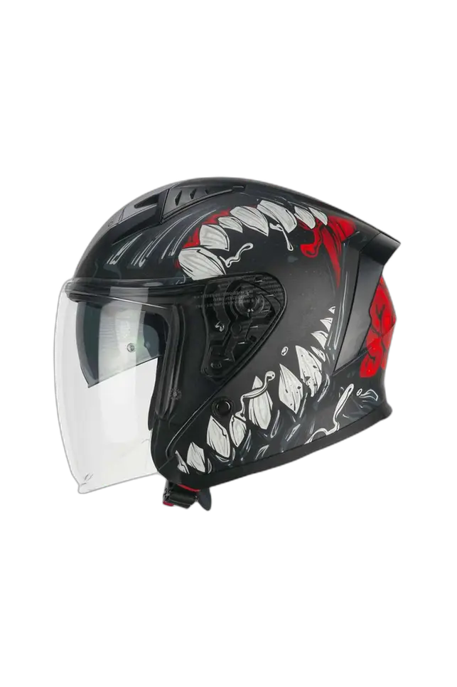 CGM 127X DEEP FREAKER JET CASCHI DI MOTO NERO ROSSO OPACO