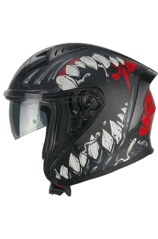 CGM 127X DEEP FREAKER JET CASCHI DI MOTO NERO ROSSO OPACO