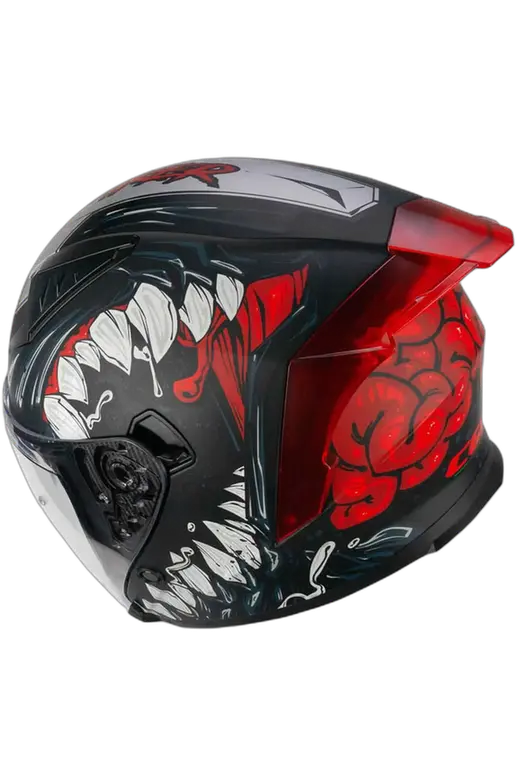 CGM 127X DEEP FREAKER JET CASCHI DI MOTO NERO ROSSO OPACO