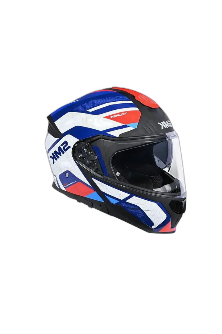 SMK MA513 GULLWING MODULARE CASCHI DI MOTO BIANCO BLU ROSSO