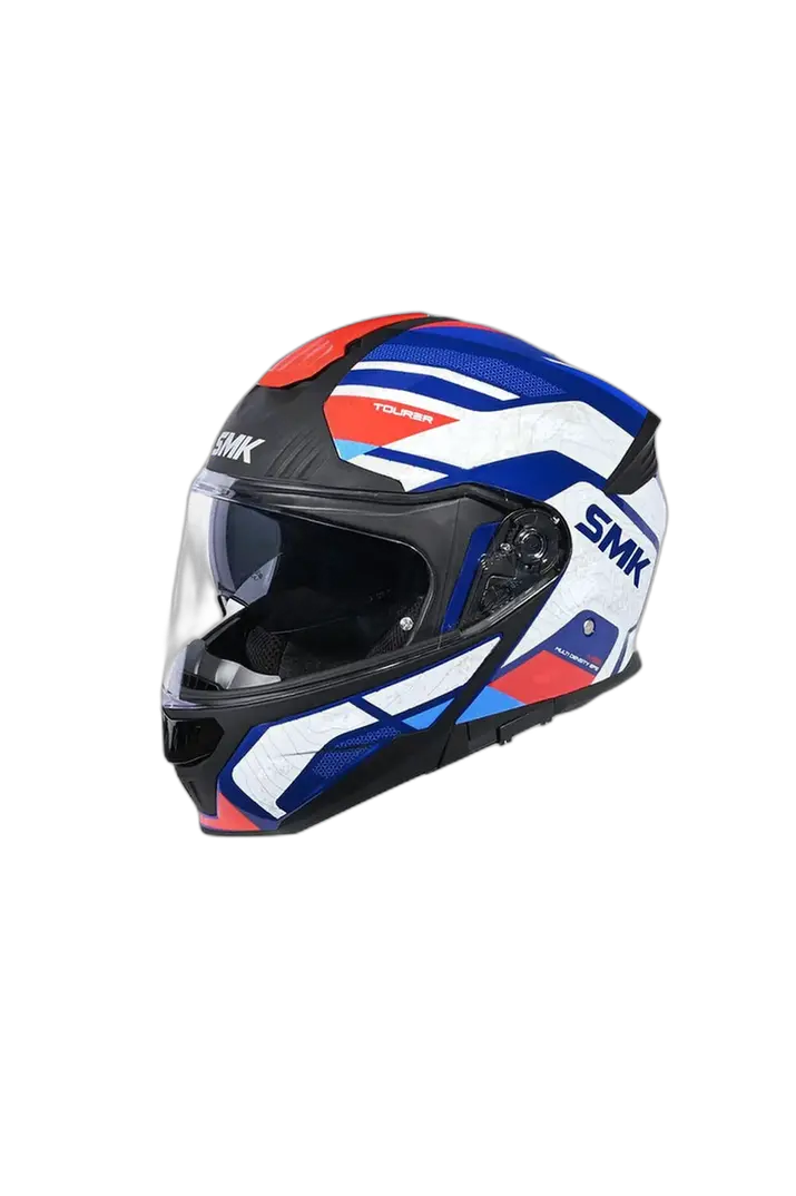 SMK MA513 GULLWING MODULARE CASCHI DI MOTO BIANCO BLU ROSSO