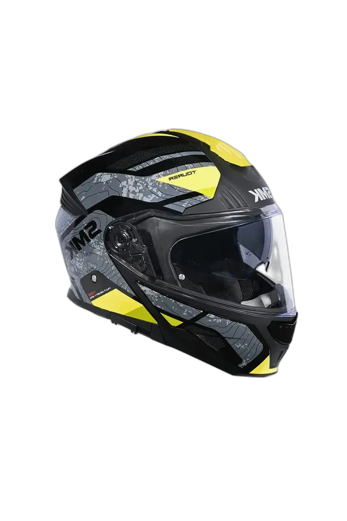 SMK GULLWING MA264 MODULARE CASCHI DI MOTO NERO GRIGIO GIALLO