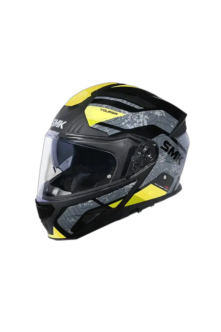 SMK GULLWING MA264 MODULARE CASCHI DI MOTO NERO GRIGIO GIALLO