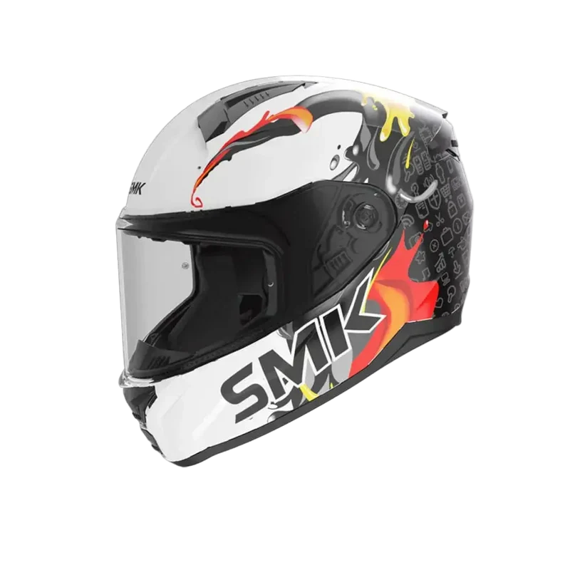 SMK BIONIC YOUTH SPLASH GL124 INTEGRALI CASCHI DI MOTO BIANCO NERO