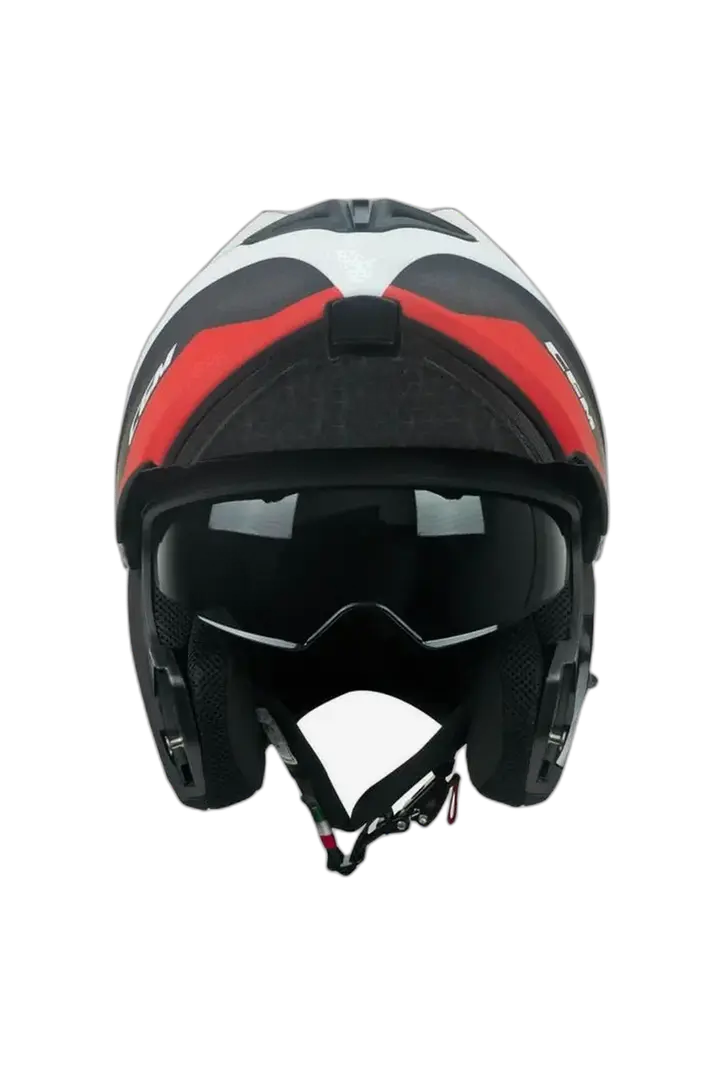 CGM 568G BER DRESDA MOTO MODULARE CASCHI DI MOTO NERO ROSSO OPACO