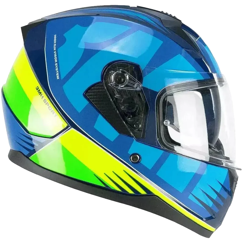 SKA-P 3MHG Speeder sport Moto Integrali Caschi Blu Giallo