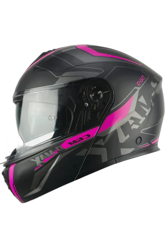 CGM 569G C MAX CITY MODULARE CASCHI DI MOTO NERO FUCSIA FLUO OPACO