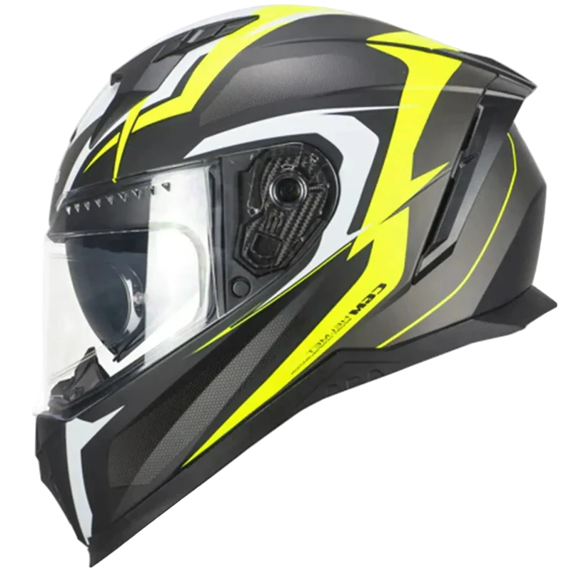 CGM 311G BLAST SPORT INTEGRALI CASCHI DI MOTO NERO GIALLO FLUO OPACO