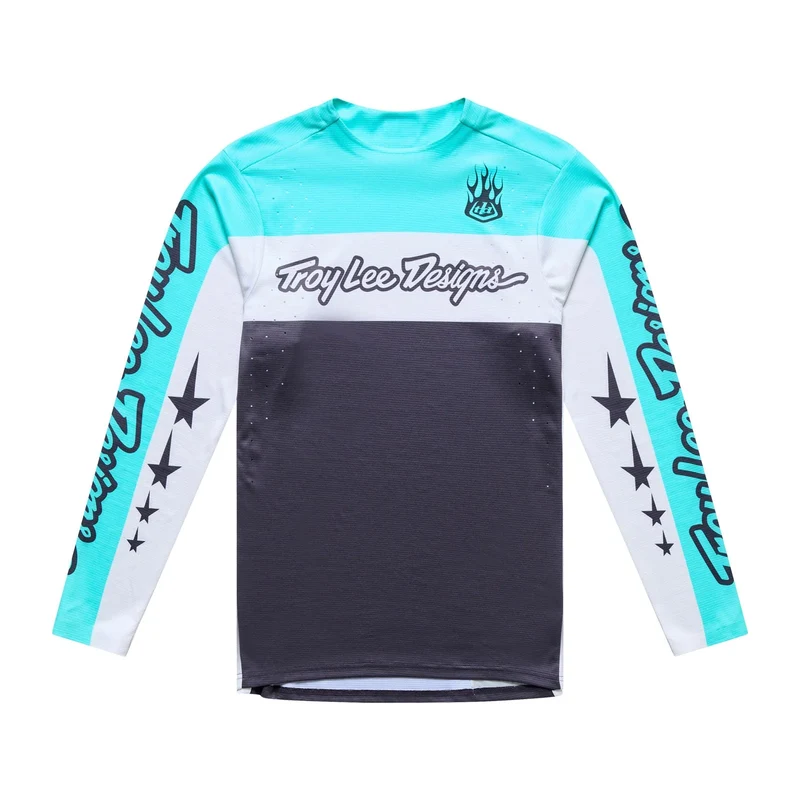 Maglia maniche lunghe Troy Lee Designs Yo Moto - Nero azzurro