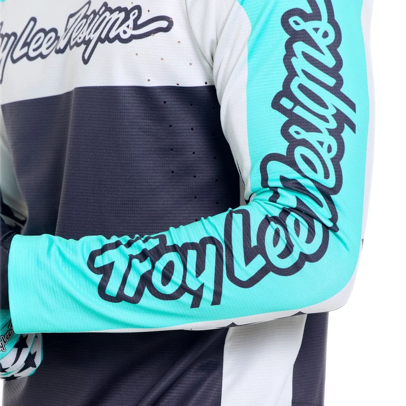Maglia maniche lunghe Troy Lee Designs Yo Moto - Nero azzurro