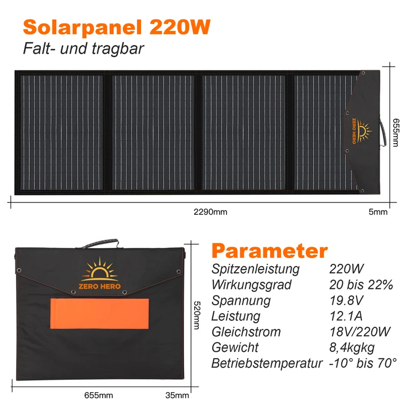 Zero Hero Solarpanel 220W