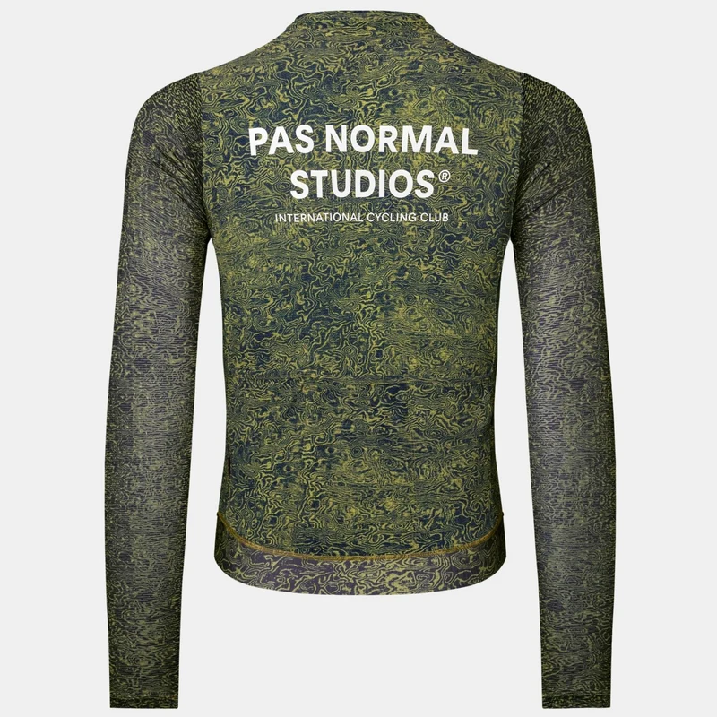 Maglia maniche lunghe Pas Normal Studios Essential Light AOP Grain - Verde