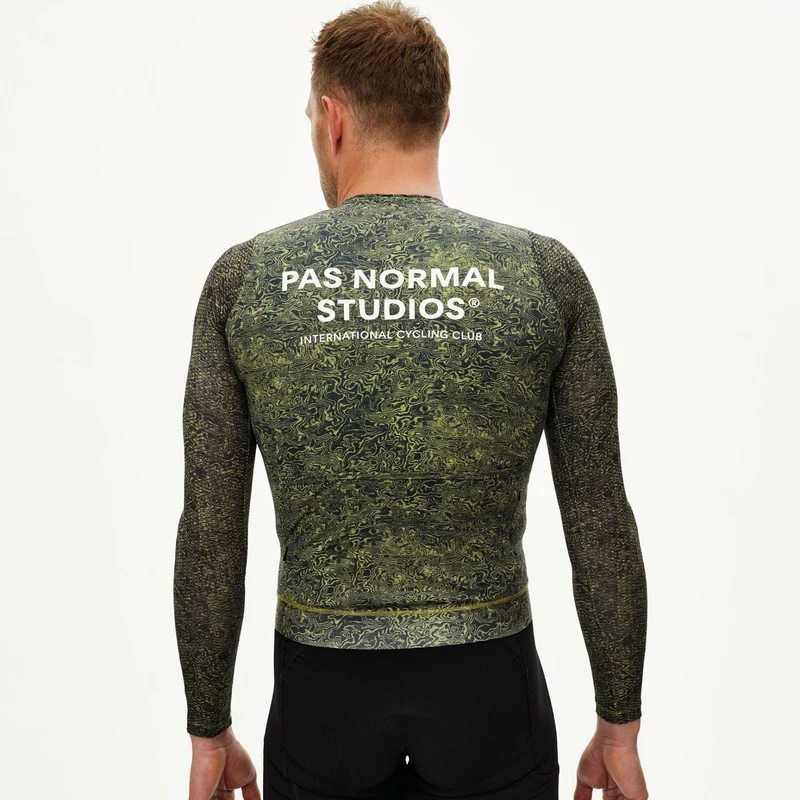 Maglia maniche lunghe Pas Normal Studios Essential Light AOP Grain - Verde