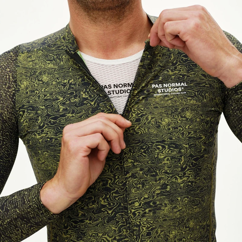 Maglia maniche lunghe Pas Normal Studios Essential Light AOP Grain - Verde