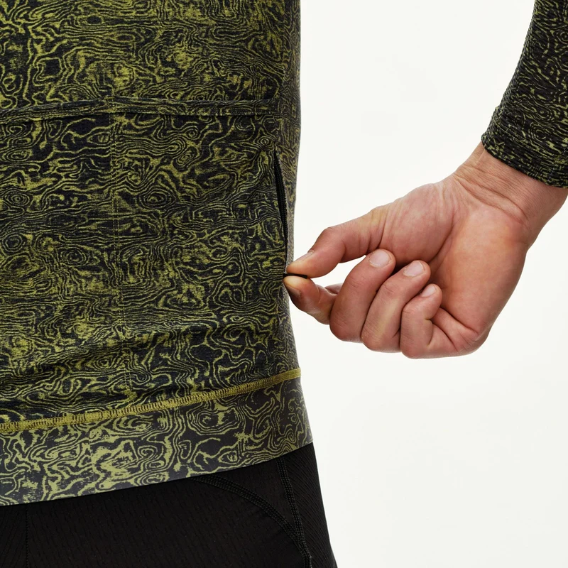 Maglia maniche lunghe Pas Normal Studios Essential Light AOP Grain - Verde