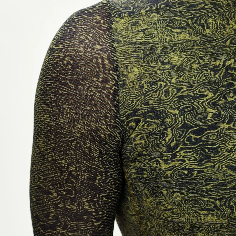 Maglia maniche lunghe Pas Normal Studios Essential Light AOP Grain - Verde