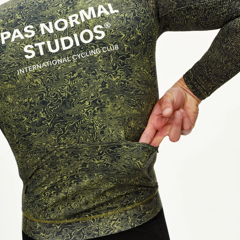Maglia maniche lunghe Pas Normal Studios Essential Light AOP Grain - Verde