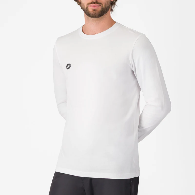 T-Shirt maniche lunghe Castelli Logo Tee - Bianco