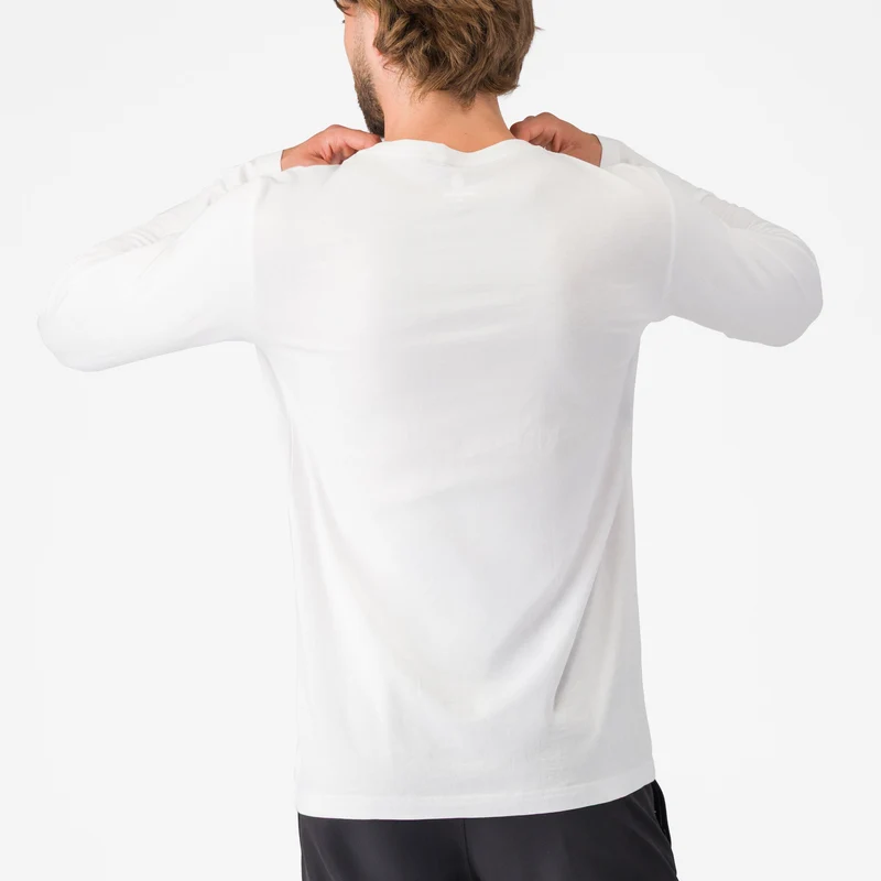 T-Shirt maniche lunghe Castelli Logo Tee - Bianco