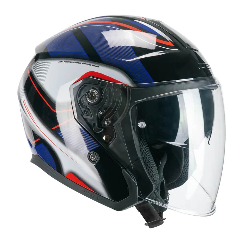 CASCO JET CGM 136G RNA SPORT NERO ROSSO BLU TAGLIA S