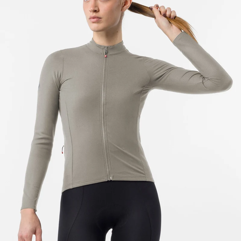 Maglia donna maniche lunghe Castelli Thermowoven - Beige
