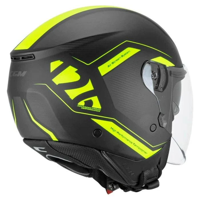 CGM 126G IPER CITY JET CASCHI DI MOTO NERO GIALLO FLUO