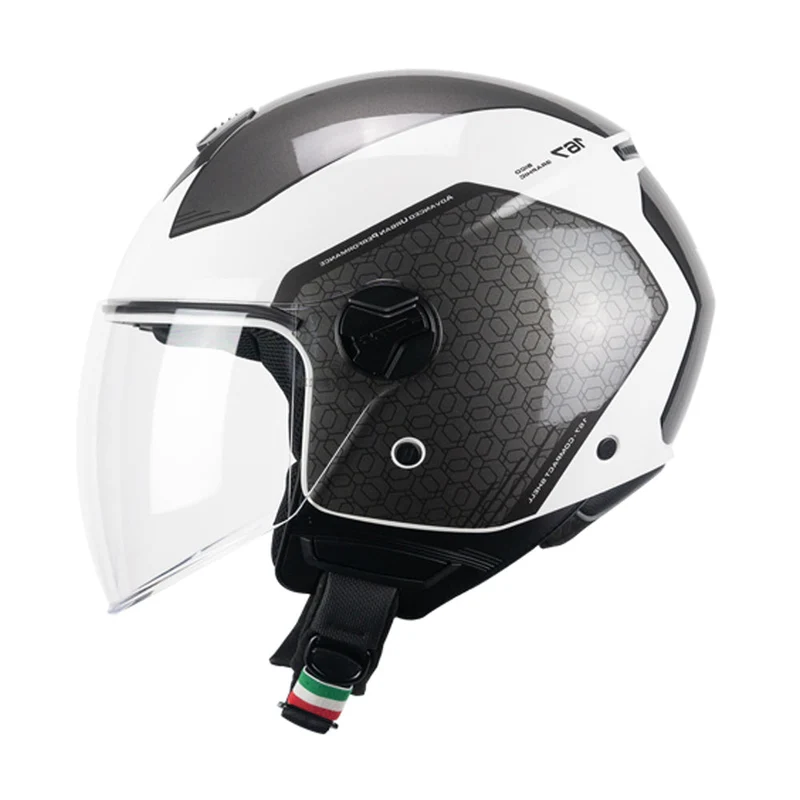CGM 167L FLO BICO URBANO ABIERTO LUNGO JET CASCHI DI MOTO BIANCO GRIGIO