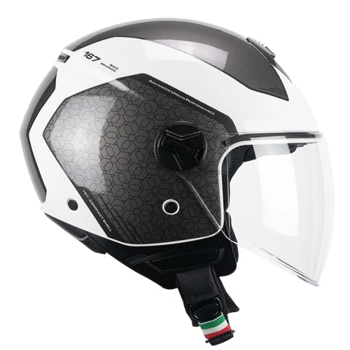CGM 167L FLO BICO URBANO ABIERTO LUNGO JET CASCHI DI MOTO BIANCO GRIGIO