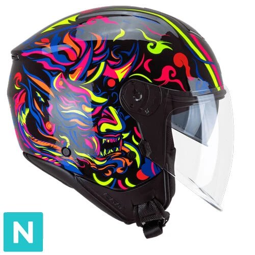 CGM 126S 126S IPE DEMON CASCHI DI MOTO NERO BLU ROSSO GIALLO