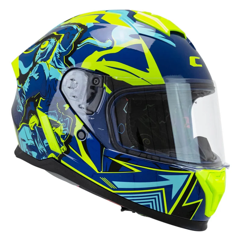 CASCO INTEGRALE BAMBINO CGM 265X MICRO MONSTER BLU GIALLO FLU