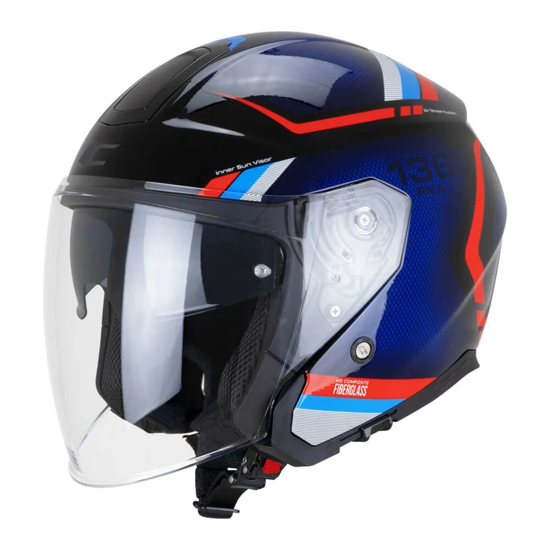 CASCO JET CGM 136M RNA FIBRA RIDE NERO BLU ROSSO