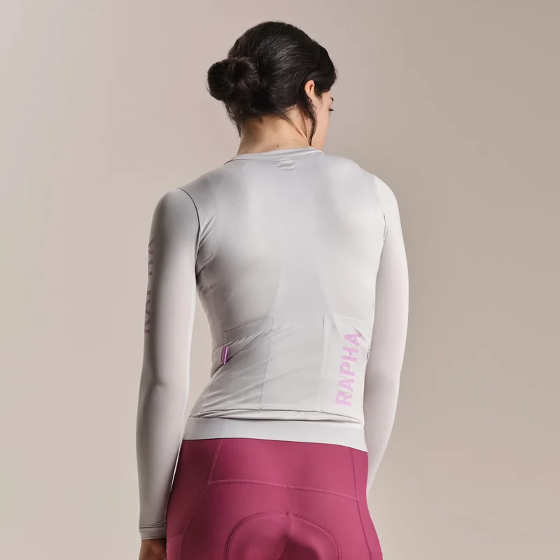 Maglia donna maniche lunghe Rapha Pro Team Lightweight 3 - Grigio chiaro