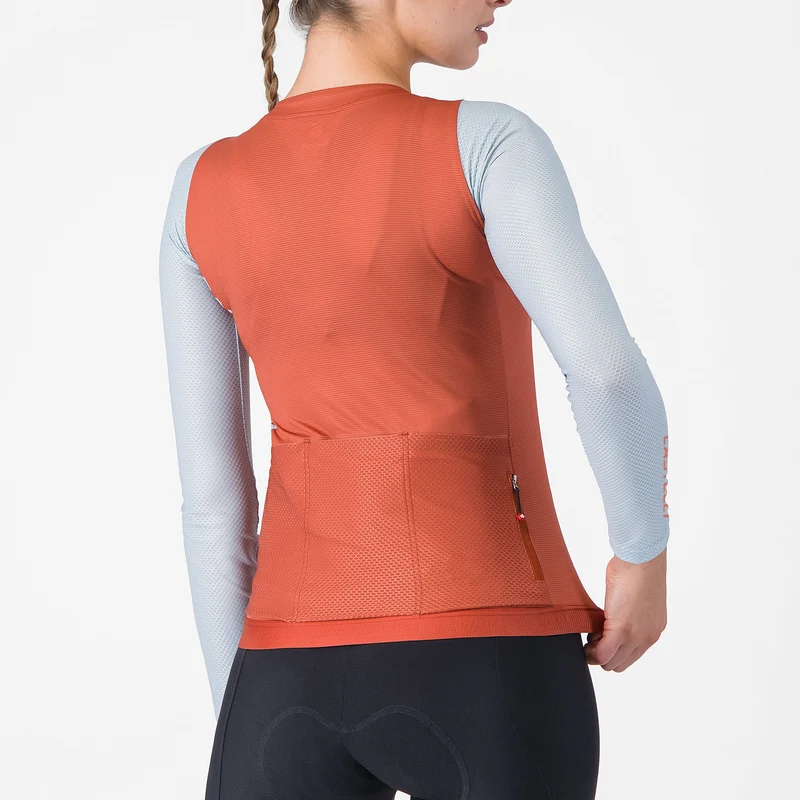 Maglia donna maniche lunghe Castelli Corretto - Arancio